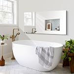 CILIBER Frameless Mirror, 24x48 inch Bathroom Mirrors for Wall, Upgraded Shatterproof Vanity Mirror Over Sink with Polished Edge for Bathroom,Bedroom,Living Room and Entryway