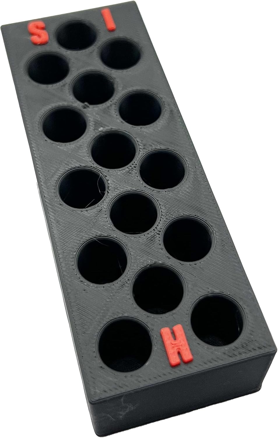 Jeff Did It! Desk Organizer for 510 Cartridge Holder and Cartidges, Pens, and Pencils Hold 15 Units - Made in America (Black Red)