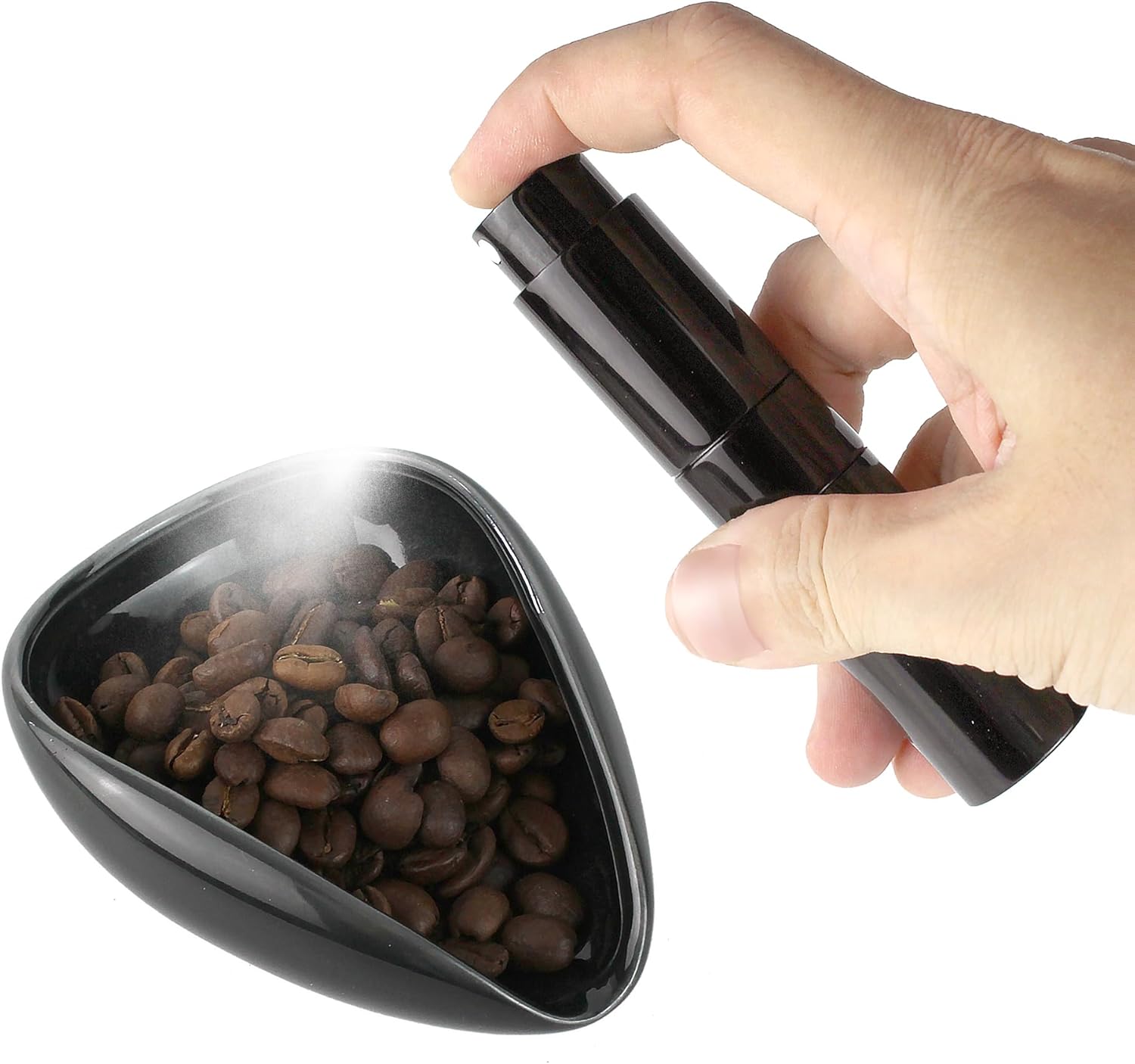 Coffee Dosing Cup and Spray Bottle Set，Espresso Coffee Accessories For Reducing Coffee Power Static, large, Black