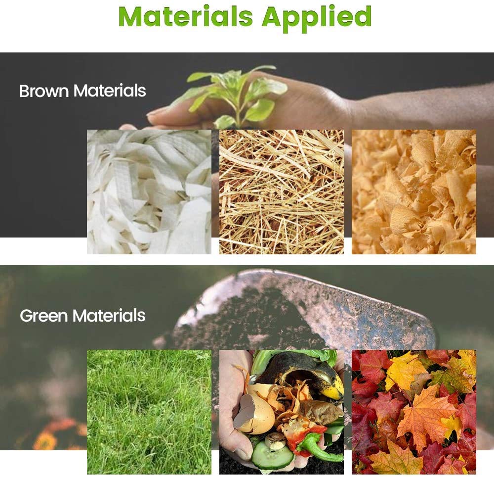 Compostador de jardín de 300 l, contenedor de compost de gran capacidad de 80 galones, barril de compost de residuos de alimentos de gran tamaño, fertilizante orgánico casero, fácil montaje, negro (