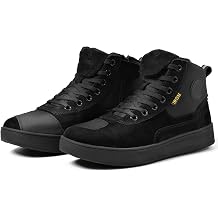 RIDEIRON Motorcycle Shoes for Men & Women, CE Certified Riding Boots Black | Breathable, Thickened Anti-Slip Sole, Ankle Protection, Shift Pad, Side Zipper, EN 136342017 Rated 1-2-2-1