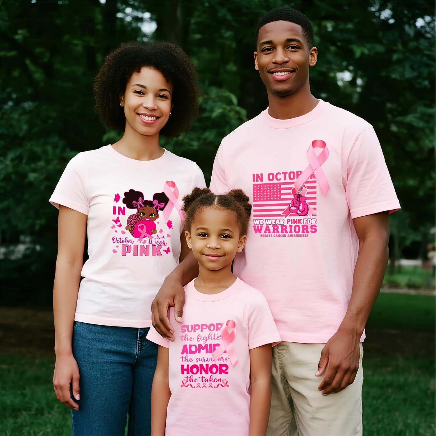 YanZonic 12 Sheets in October We Wear Pink Iron On Transfer, Breast Cancer HTV Heat Transfer Vinyl, Iron On Pink Ribbon Breast Cancer Awareness Decals for T-Shirts & Crafts