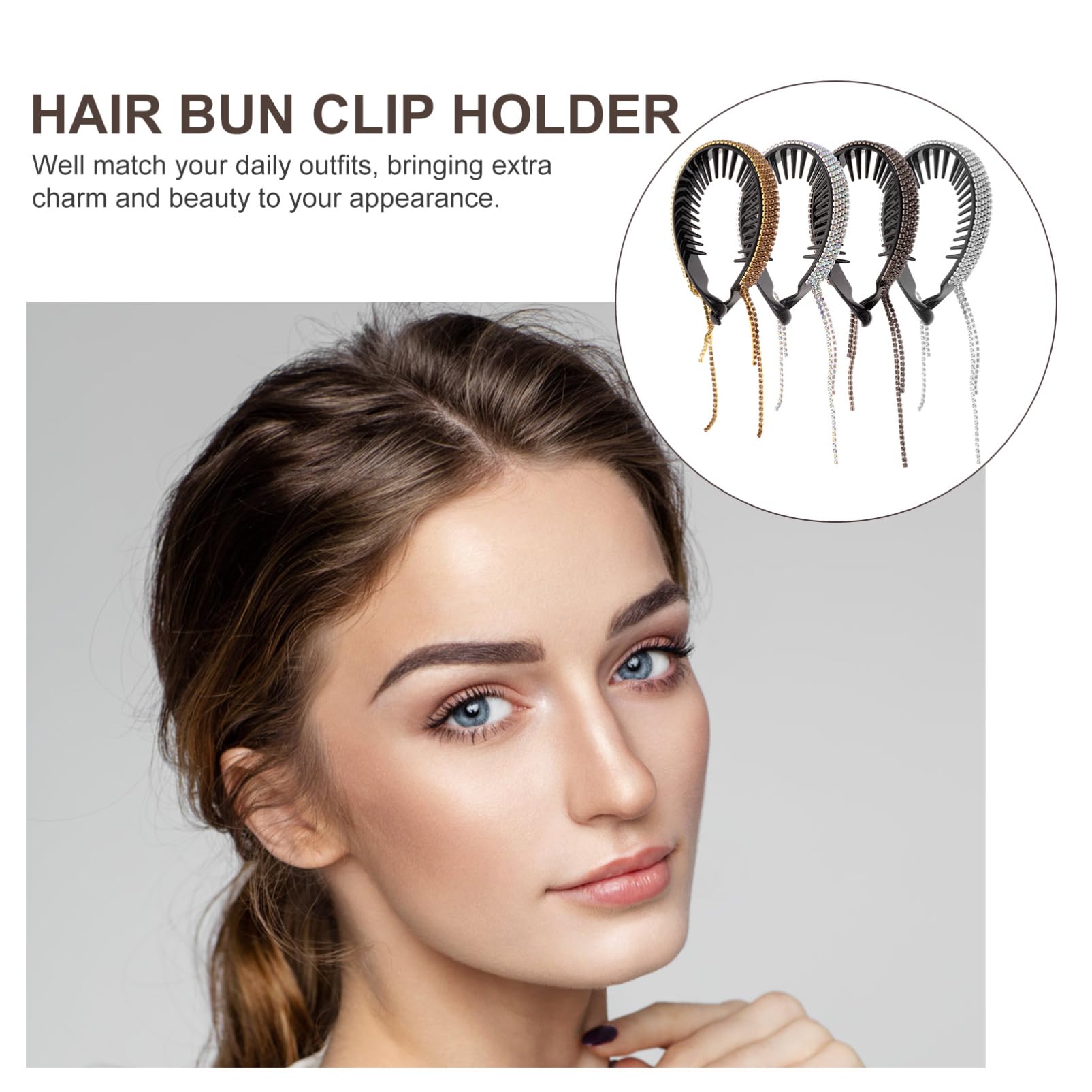 MAGICLULU 12piezas Accesorios Para Recogidos Brillantes Sujetadores De Coleta y Clips De Moño Elegantes y Cómodos Para Tipo De Cabello Para Bodas y Fiestas