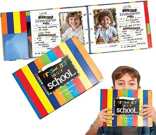 Álbum De Fotos Escolares, Álbum De Recuerdos Del Primer Y Último Día De Clase Con Señales Para Fotos, Manualidades Y Fotos Para Niños Niñas Amigos De Infancia Y Preescolar