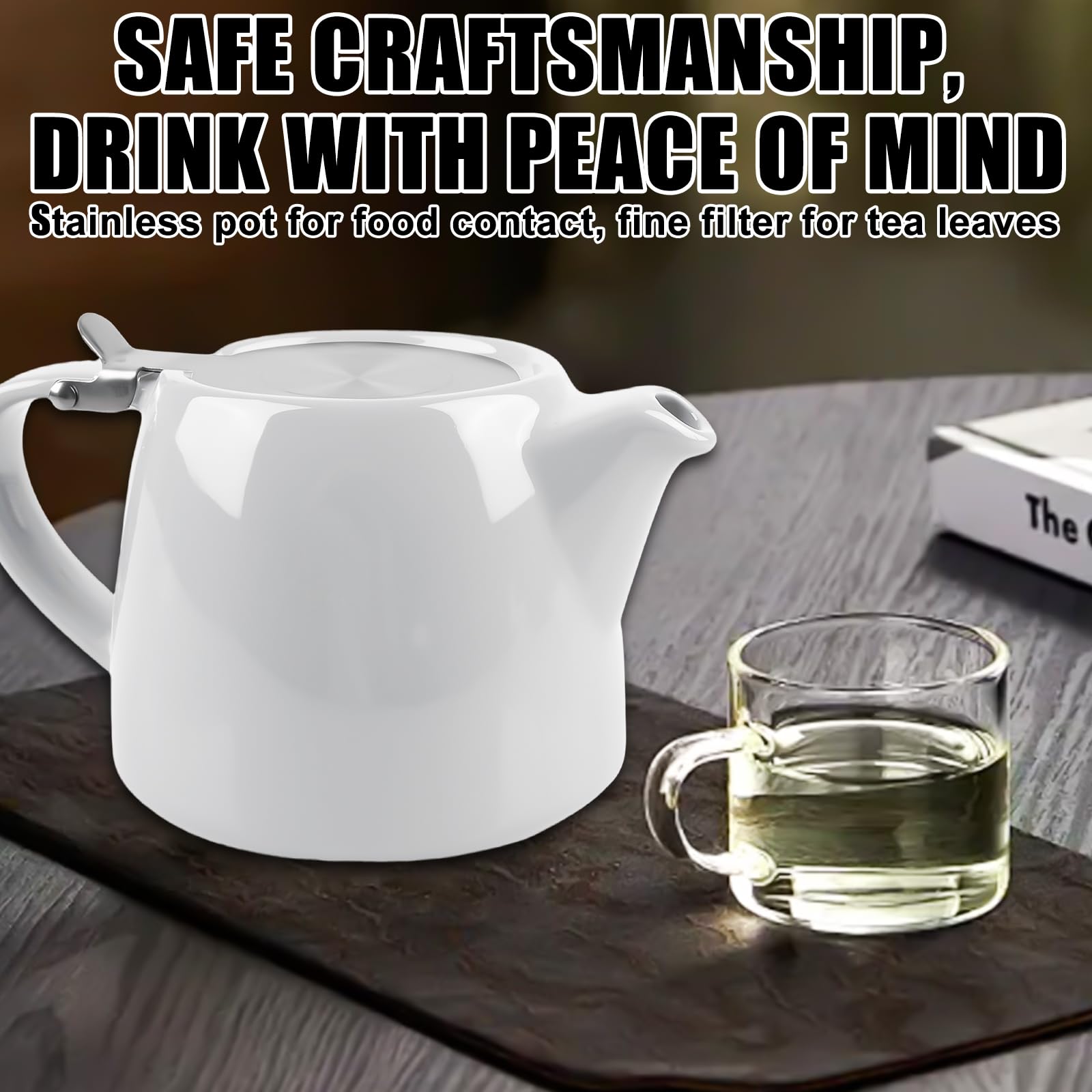 Keramik Teekanne 500ml Mit Siebeinsatz - Edelstahl Teesieb Für Losen Tee