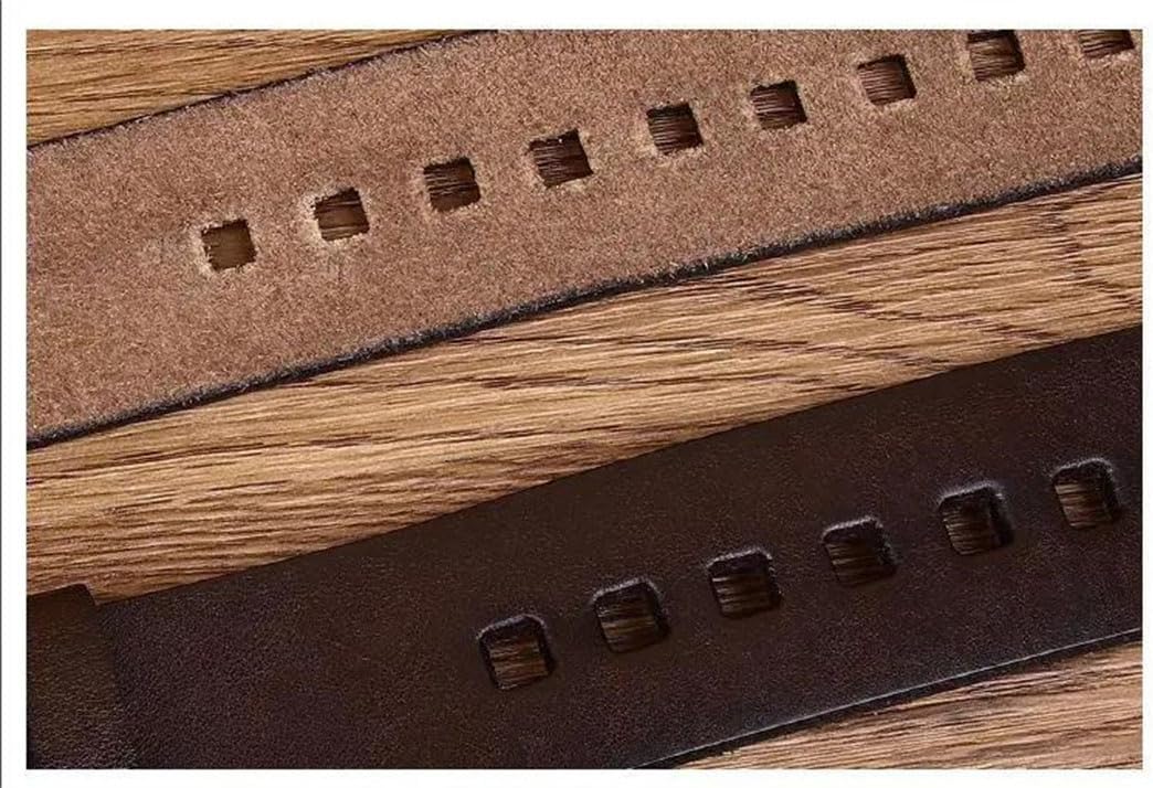 Men's Leather Belt - 3.8 cm Solid Cowhide with Brass Buckle, Classic Western