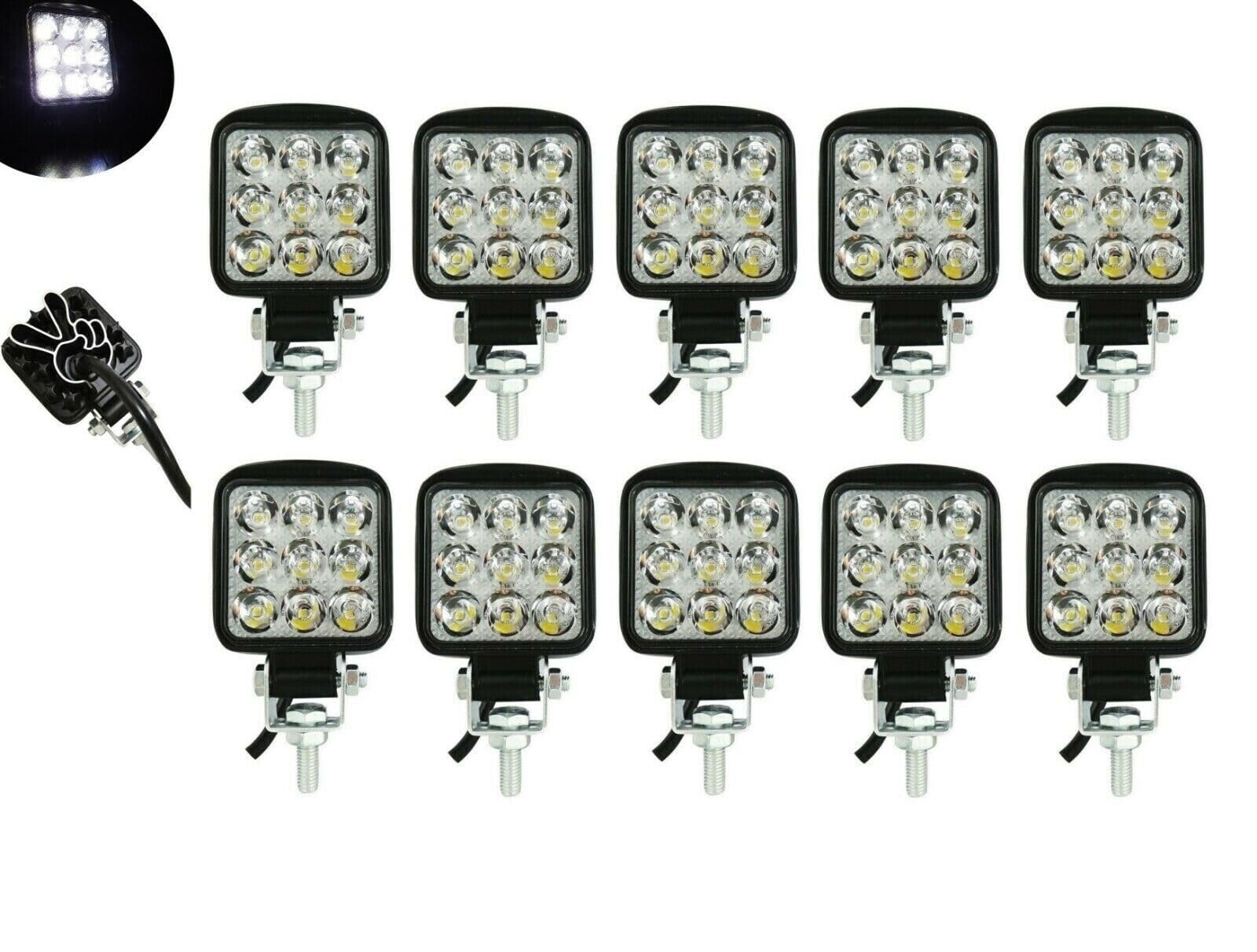 Generic 10x dodatkowe reflektory robocze kształt kwadratowy 12V-24V LED 27W IP67 reflektor dalekosiężny reflektor samochodów terenowych łódź motocykl