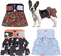 Vista 1 de Pañales lavables y reutilizables para perras, paquete de 3 pañales altamente absorbentes para perros en celo, pañales para perritos hembras, talla M