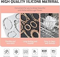 Vista 3 de KALAIEN Marco Sugarcraft Oval Espejo Marcos Silicona Molde Herramientas para Hornear