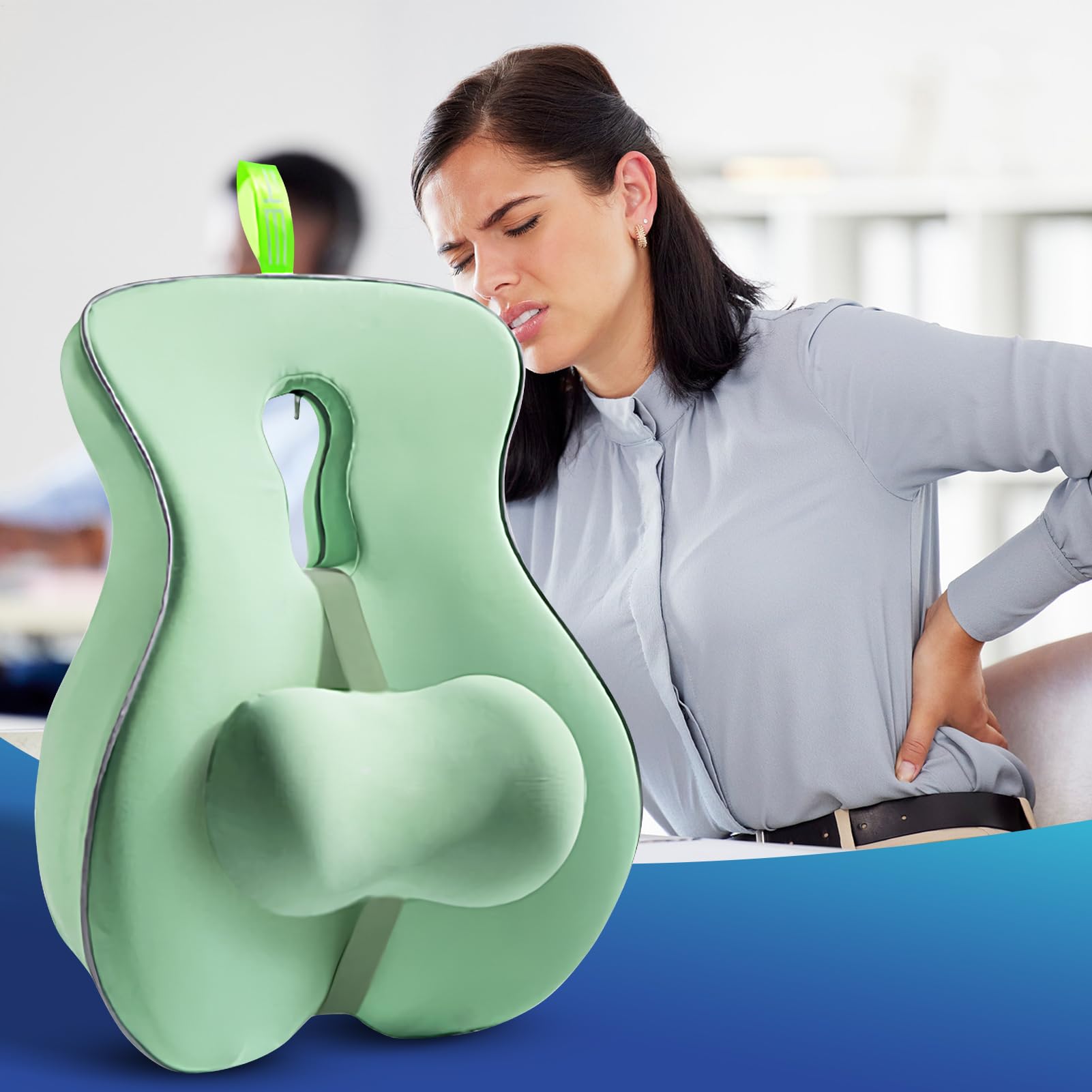 Almohada de Soporte Lumbar Almohadilla de espalda baja, respaldo asiento | Cojín Ergonómico de Soporte de Silla para hogar, viaje, cama, sofá, conducción, sentarse, lectura, adultos, personas