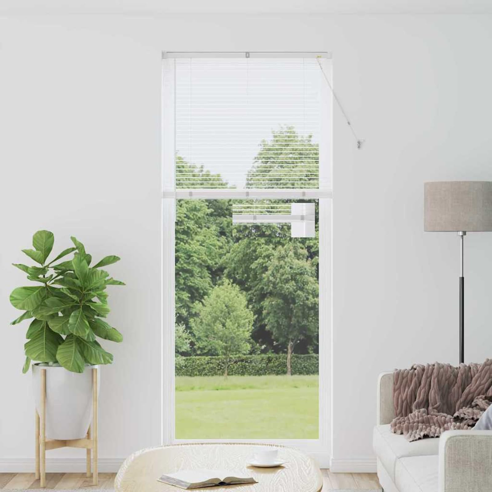 Gecheer Tenda per Finestra con Tende Altro Bianco 90 x 220 cm AlluminioTende Moderne