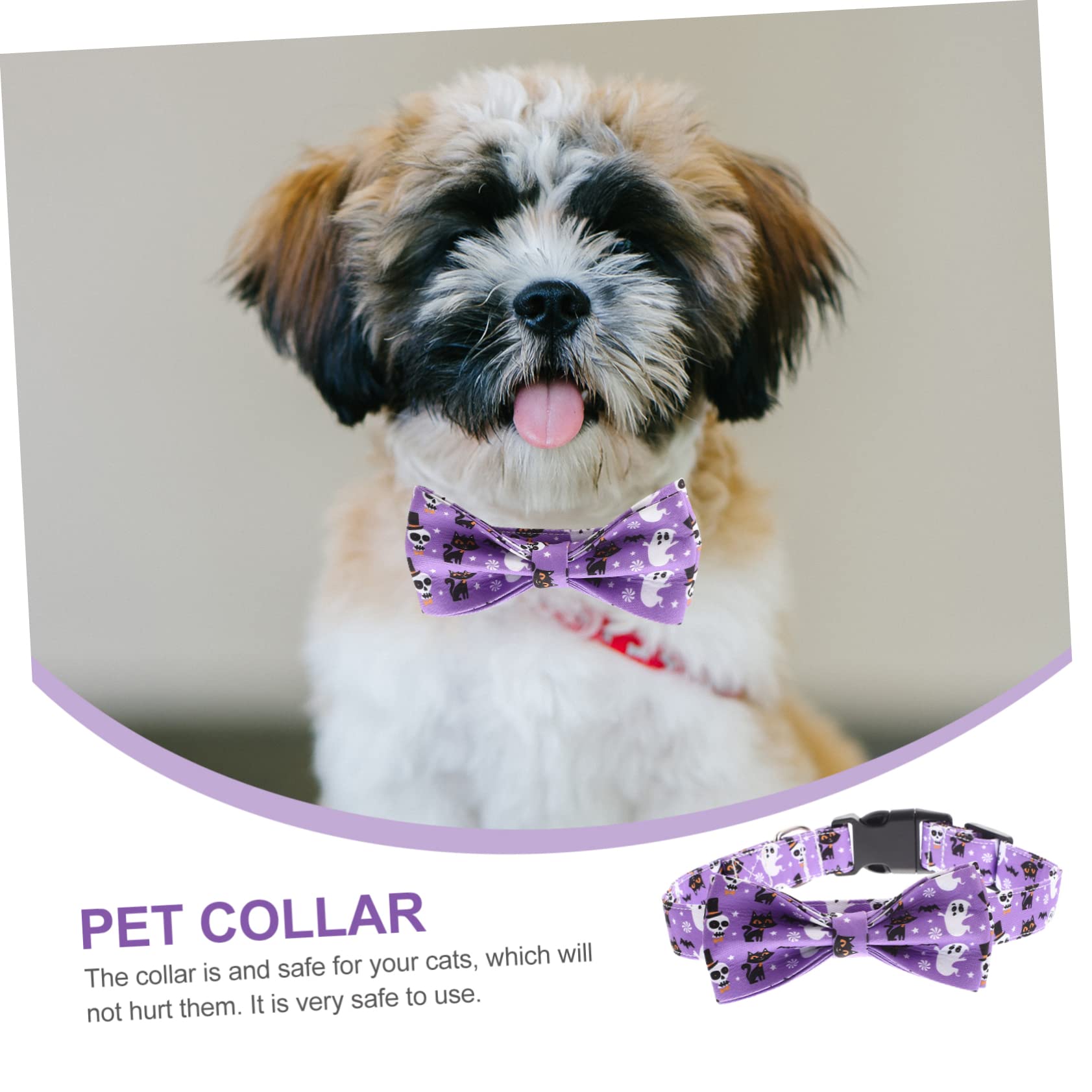 BESPORTBLE 4stücke Decoratives Katzenhalsband Mit Abnehmbarem Schleifen-Design Für Halloween Verstellbares Süßes Und Sicheres Halsband Für Haustiere