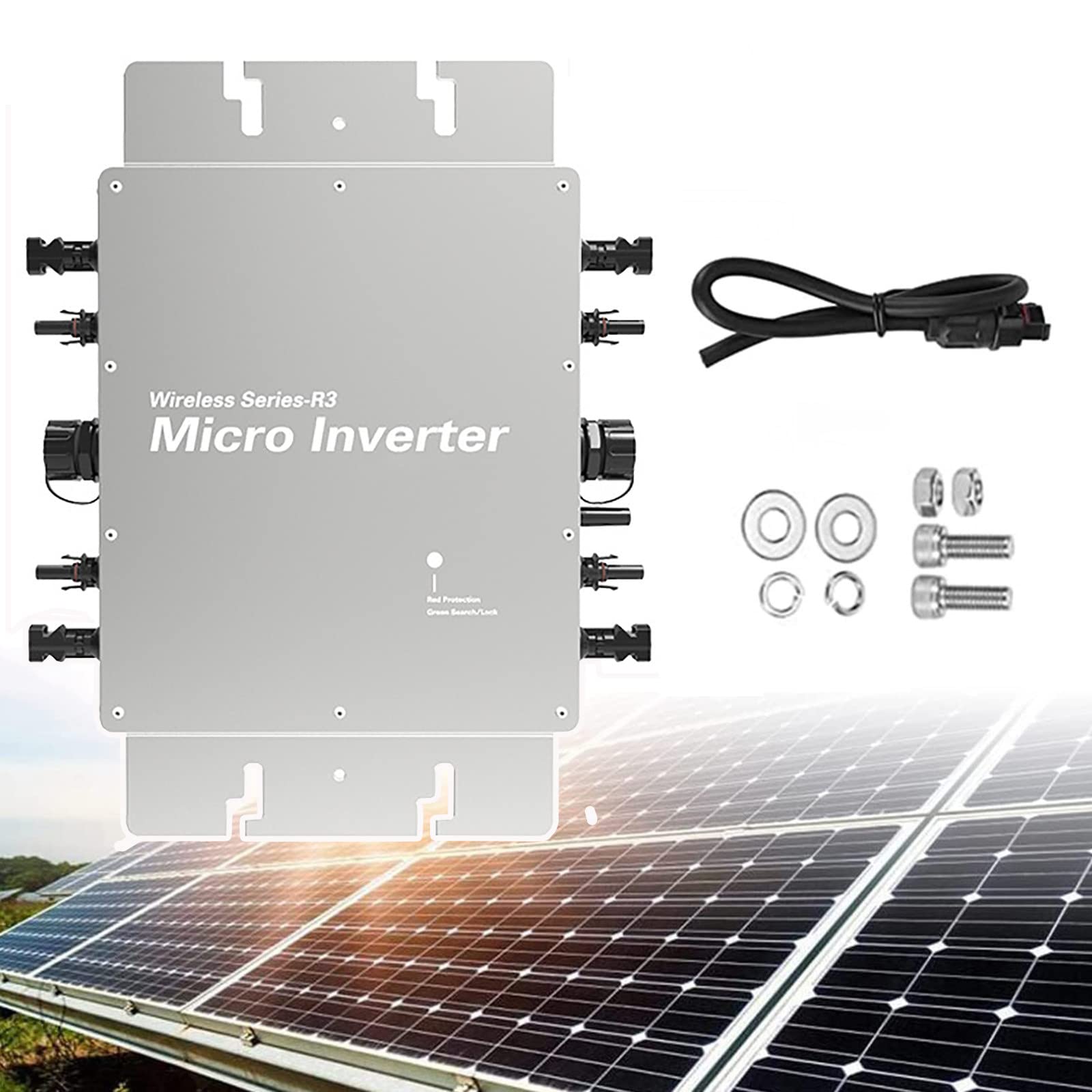 Onduleur Solaire, 1 200 W, 1 400 W, 1 600 W, Onde sinusoïdale Pure, connecté au réseau, étanche, avec Surveillance par Wi-FI, Compatible avec Les Panneaux solaires 120 V et 230 V CA, 1 600 W