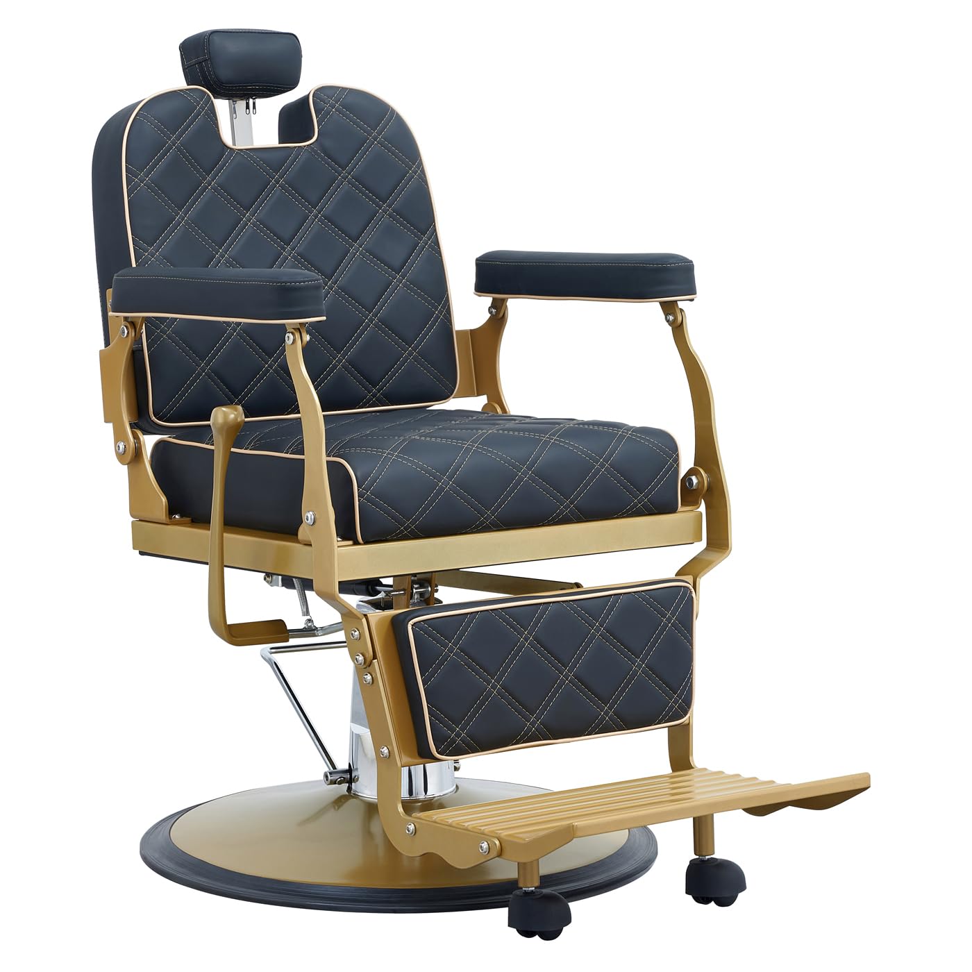 Photo 1 of Barber Chair Hair Salon Chair,Heavy Duty 700 LBS, for Hair Stylist Barber Beauty Tattoo Massage(Gold)
