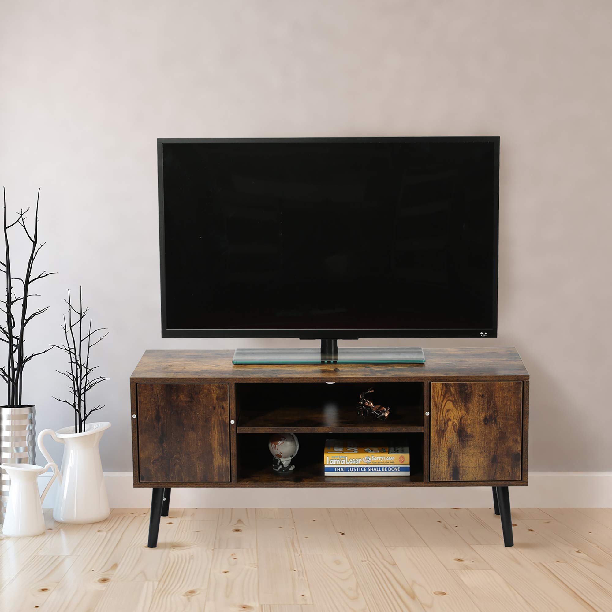 GOOD & GRACIOUS Mid Century Modern TV Stand for Up to 43 Inch TV, Small