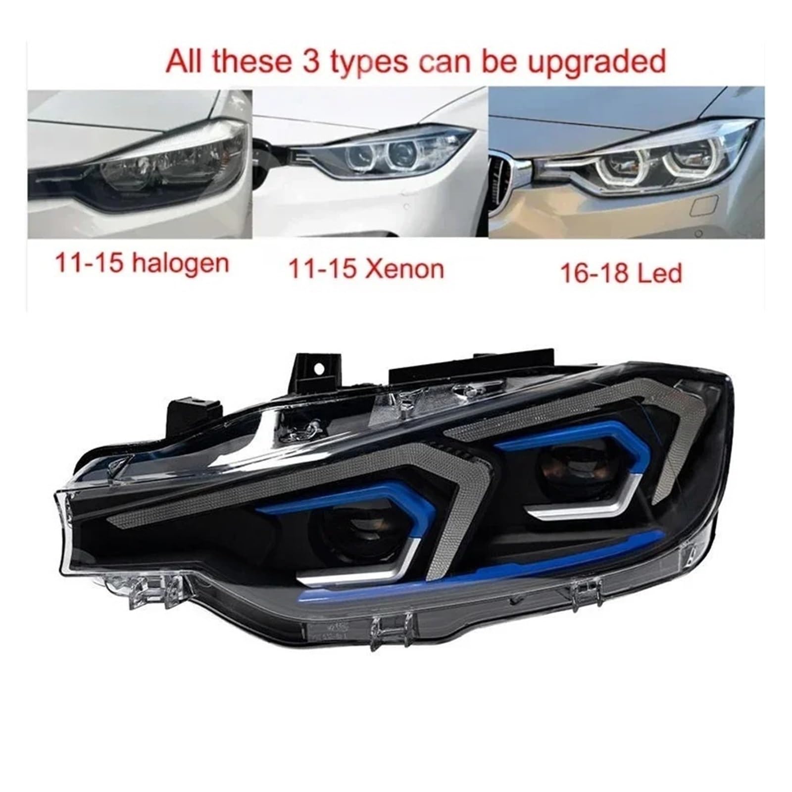Lampada Fanale Posteriore Fari a LED per BMW Serie 3 M3 F30 F35 2013-2018 Accessori auto Indicatore di direzione anteriore per segnale per gruppo fari per Plug and Play(Original Halogen)