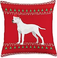 Vista 5 de Christmas Dogo Argentino Ugly Argentinian Mastiff Dogo Argentino - Almohada de Navidad, 16 x 16, multicolor