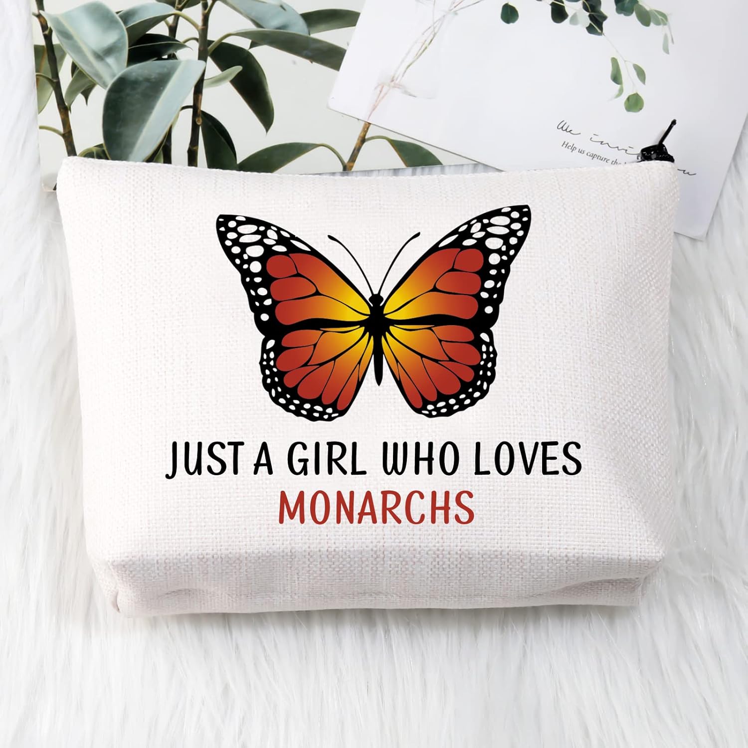 BDPWSS Butterfly Makeup Bags For Women Monarch Butterfly Lover Gift Just a Girl Who Loves Monarchs Butterflies Gift (Girl loves monarchs2) - Image 5