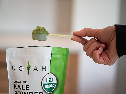Miniatura 7 de KOYAH - Polvo orgánico de col rizada cultivado en Estados Unidos equivalente a 30 tazas frescas): liofilizado, polvo de hoja entera