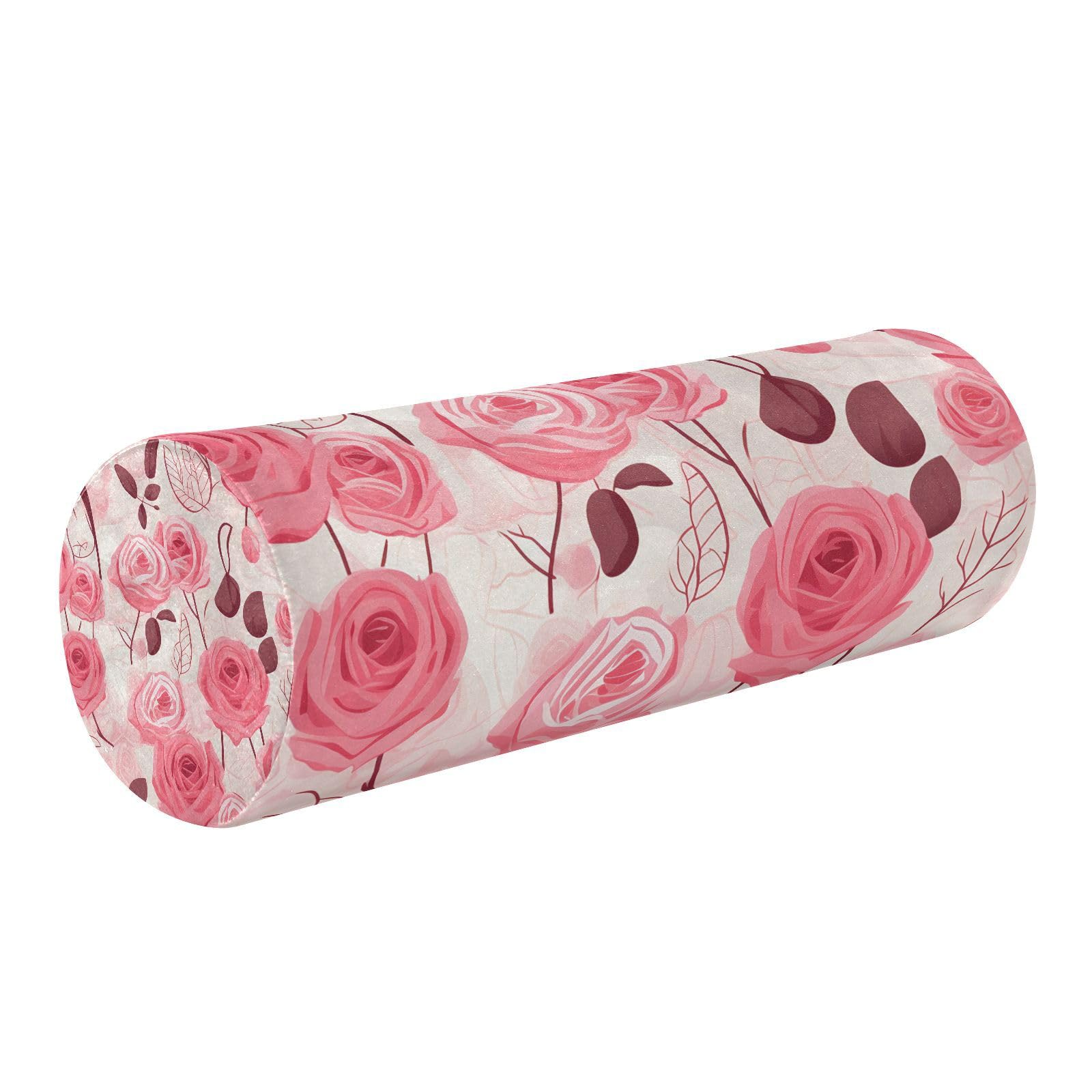 Kigai Roses Cervical Pillow for Neck Pain Relief Neck Roll Memory Foam Bolster Pillow for Legs Bed Head Back Sleeping Support