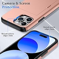 Vista 3 de GBEE Funda tipo cartera para iPhone 15 Pro Max (2 tarjetas), ultrafina, a prueba de caídas, resistente, a prueba de golpes, con borde de TPU, funda
