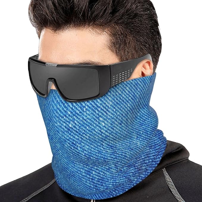 Bufanda Cuello Ajustable Azul Denim Para Invierno miniatura 3