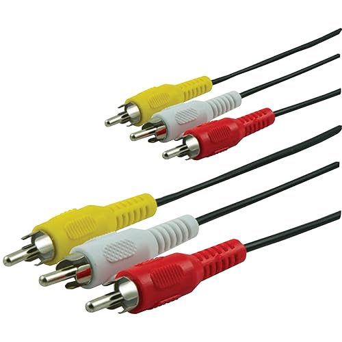 Miniatura 8 de GE 23216 - Cable compuesto de audiovideo conectores estilo RCA de 6 pies 3 machos a 3 machos baja pérdida para receptores de TV VCR DVD satélite y