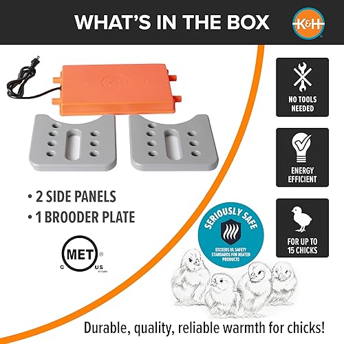 Miniatura 7 de K&H Pet Products Thermo - Plato de criador de pollo, calentador para pollitos, placa de criador de pollitos, alternativa segura a la lámpara de