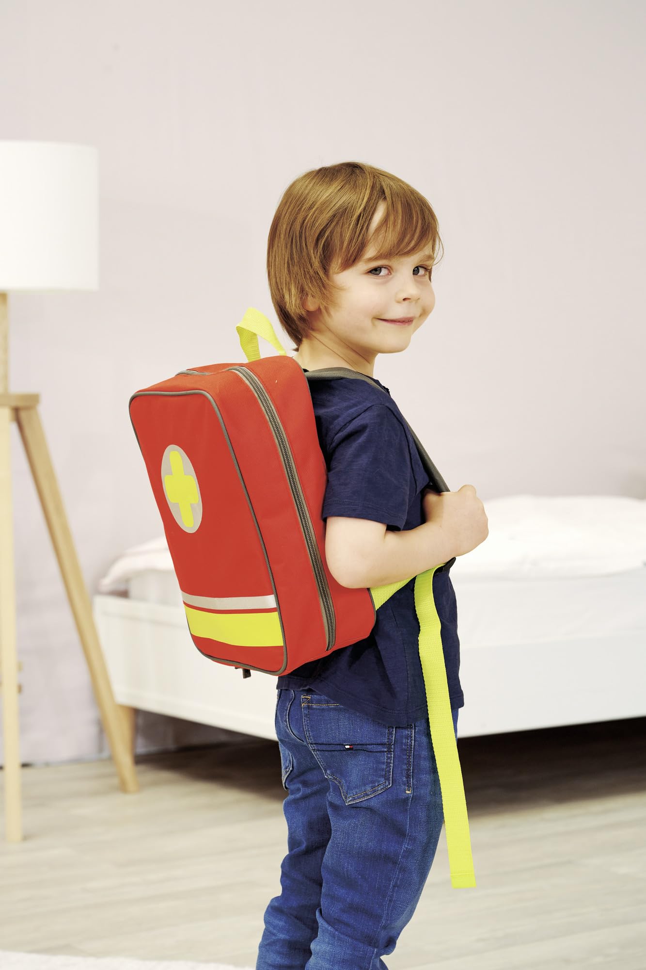 Simba Notarzt Rucksack, 20-TLG. Set, Stethoskop mit Soundfunktion und weitere lustige Funktionen, 24x30cm, Arztkoffer, Kinder Rollenspielzeug, ab 3 Jahren