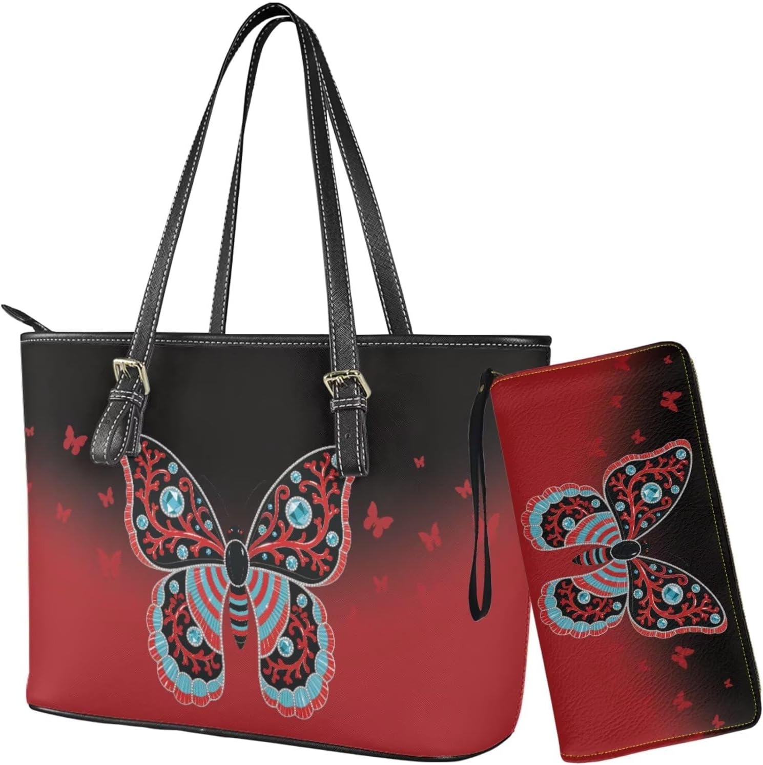Womens Handbag Set Wallet and Purse Set Top Handle Handbag with Wristlet Wallet Set for Ladies Shopping Travel
