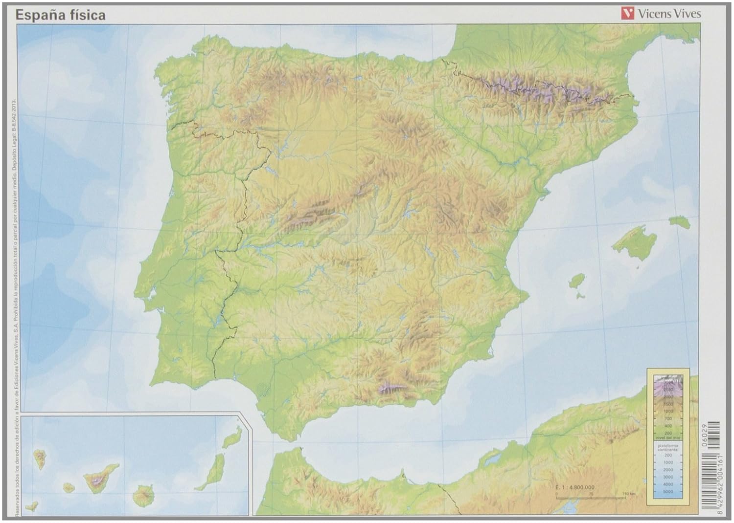 Mapa España Física, 50 unidades - 8429962004161 : Vv.Aa.: Amazon.es: Libros