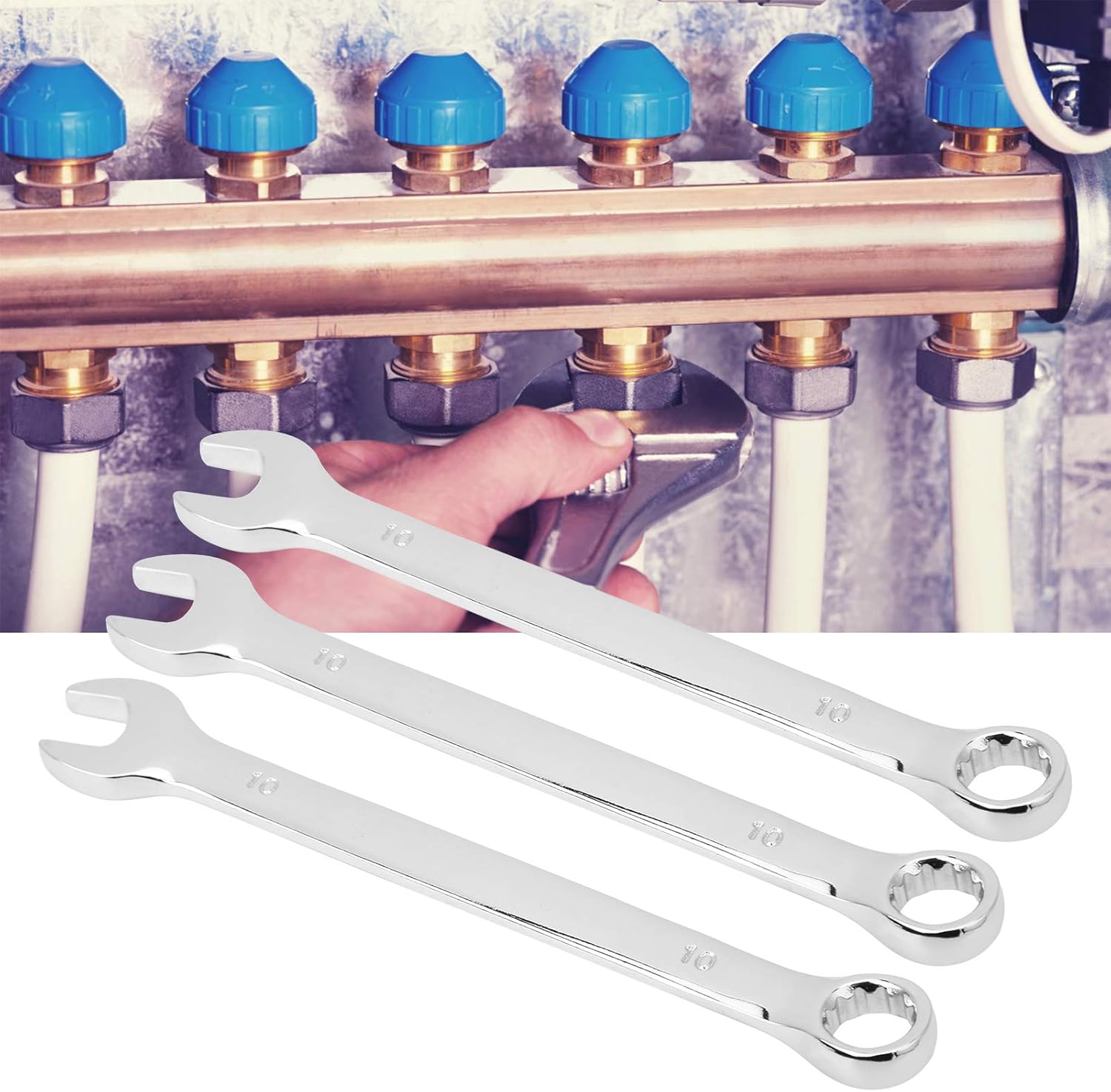 10pcs 10mm Combination Wrench Set for Mechanics Metric Ratcheting Spanner Chrome - Vanadium Steel Tubing Ratchet Spanner
