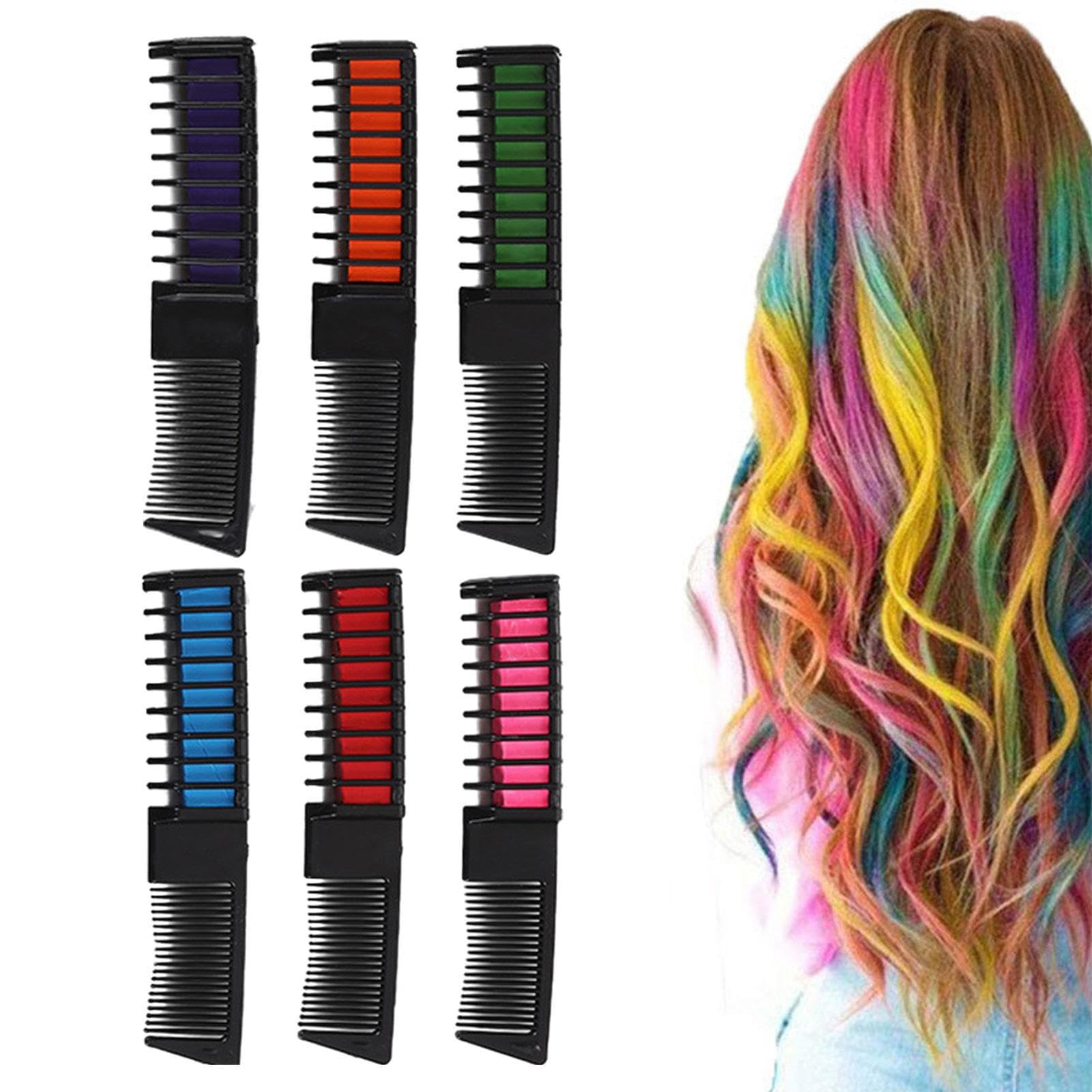 tiza para el pelo, 6 colores temporales, juego tiza, lavable, tinte temporal para el pelo para niñas, niños, regalos para carnaval, Halloween, Navidad, fiestas, cosplay