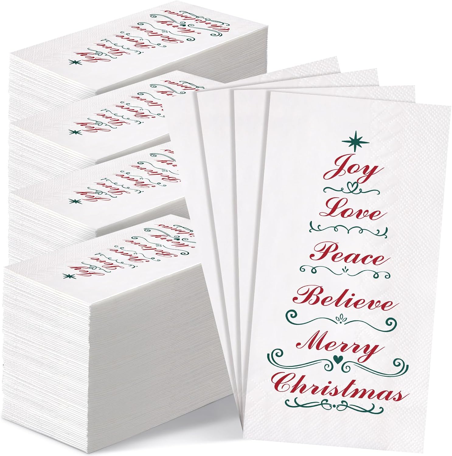 Spiareal 200 Pcs Christmas Guest Napkins Disposable Paper Towels Holiday