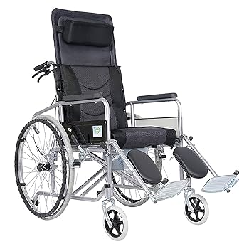 車椅子 折りたたみ リクライニング 介護車椅子 Amazon | 標準のリクライニング車椅子、平らに置くことができ