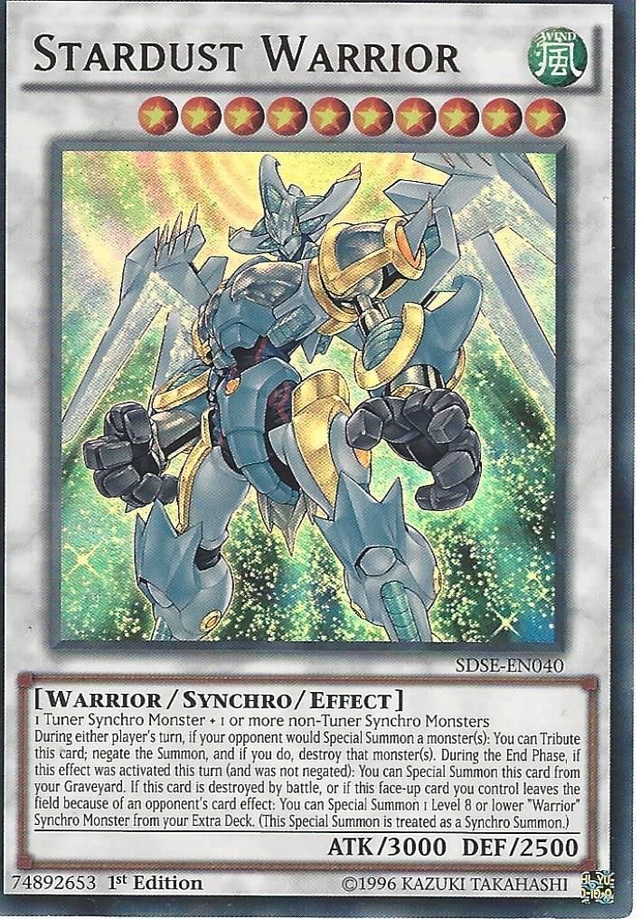 YuGiOh - SDSE-EN040 Stardust Warrior 1st Edition Ultra Rare Card (Synchron Extreme)