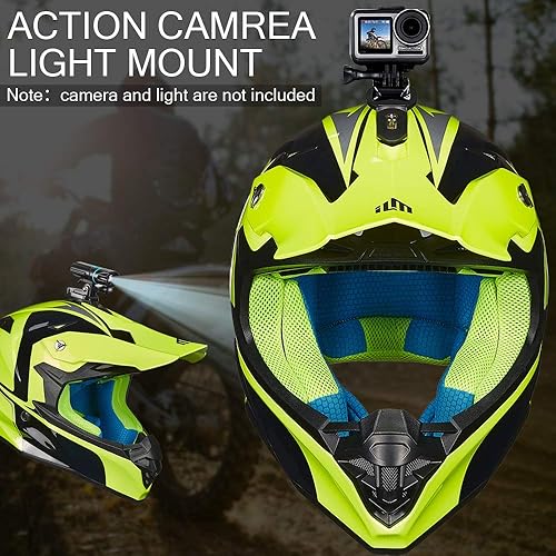 Miniatura 3 de ILM - Casco de motocross para adultos y niños, con forro supersuave, con soporte para cámara, para hombres o mujeres, para ATV, motocicleta, doble