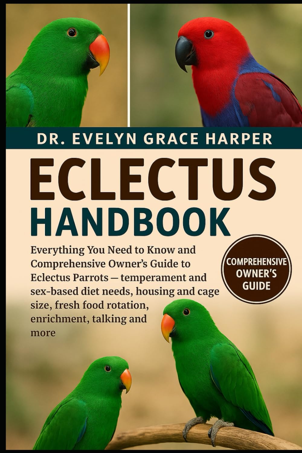 ECLECTUS HANDBOOK: Everything You Need to Know and Comprehensive Owner’s Guide to Eclectus Parrots — temperament and sex-based diet needs, housing and ... food rotation, enrichment, talking and more