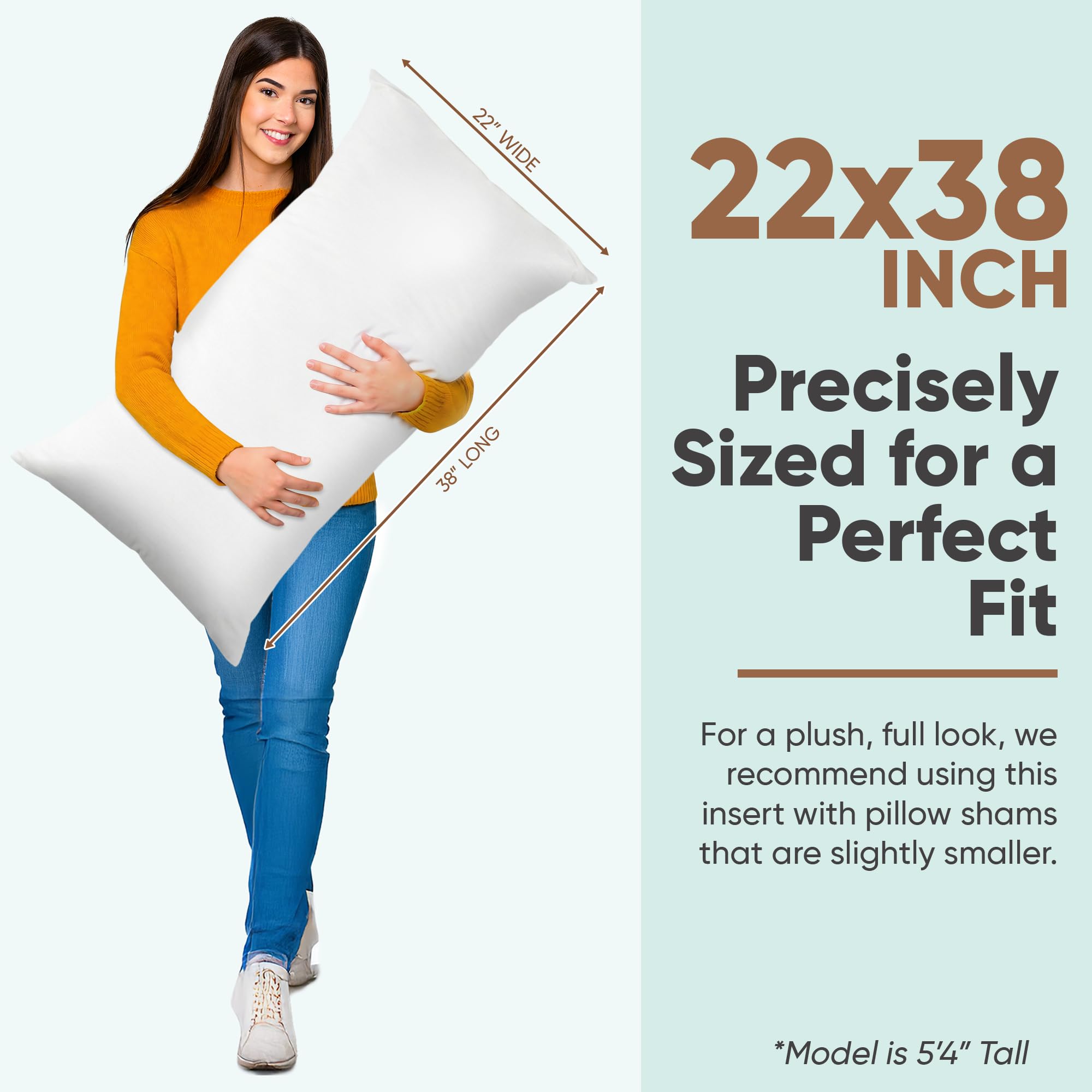 Amazon.com: Pillowflex Synthetic Down Pillow Insert 22x38 in