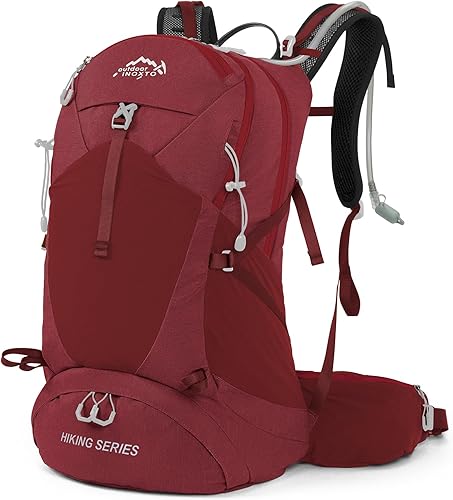 IX INOXTO Mochila de senderismo, mochila de senderismo impermeable con bolsa de agua de 3 litros y cubierta para lluvia, mochila ligera de viaje