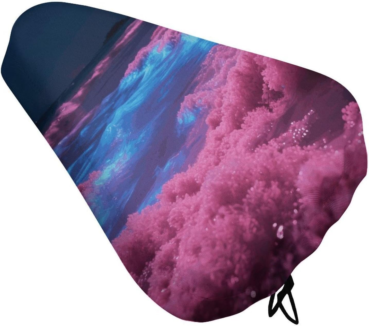 Waterproof Bike Seat Cover with Drawstring -Noctiluca Bloom Universal Exercise Bike Seat Cushion for Men & Women, Comfortable Non-Slip Bicycle Saddle Cover for Road/Mountain Bikes