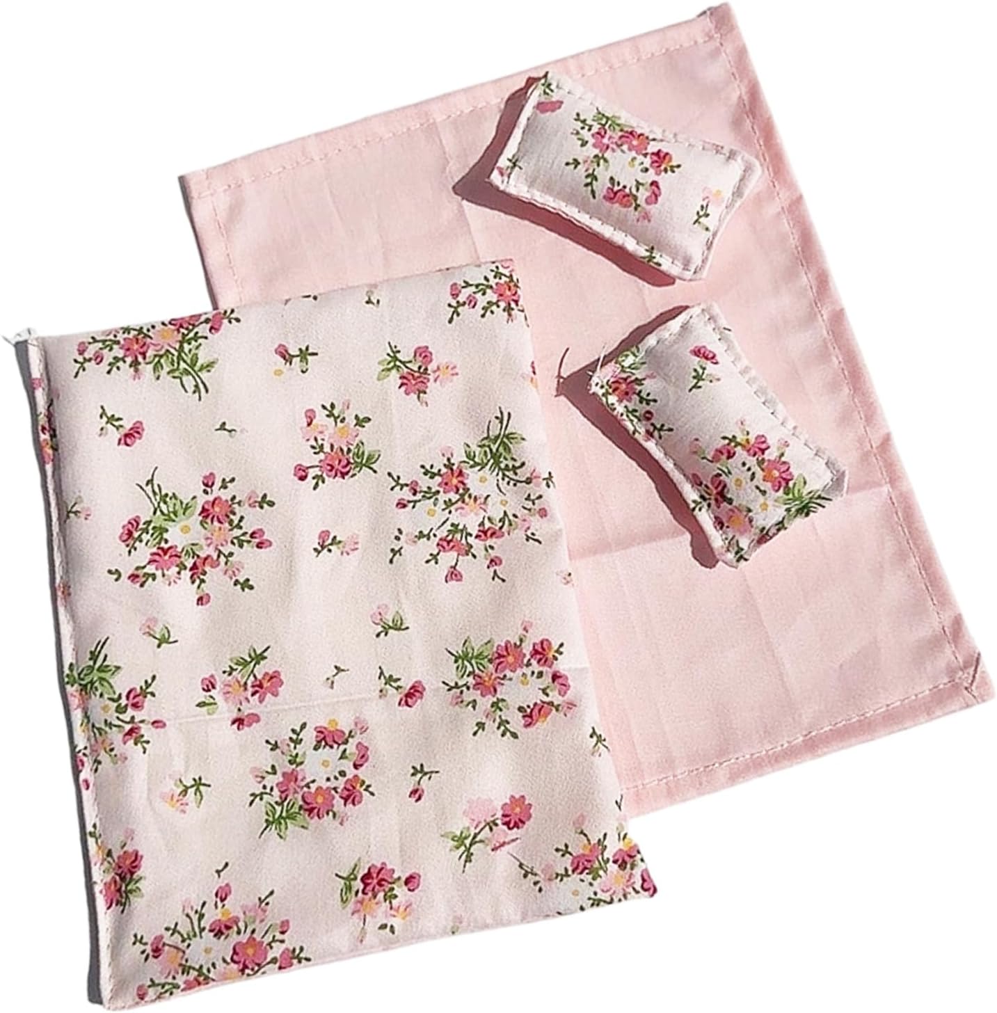 House Bedroom Bedding Set with Sheet Pillow Realistic Minature Bedding Easy Change for Creative Model Enthusiasts Creative Project Supply