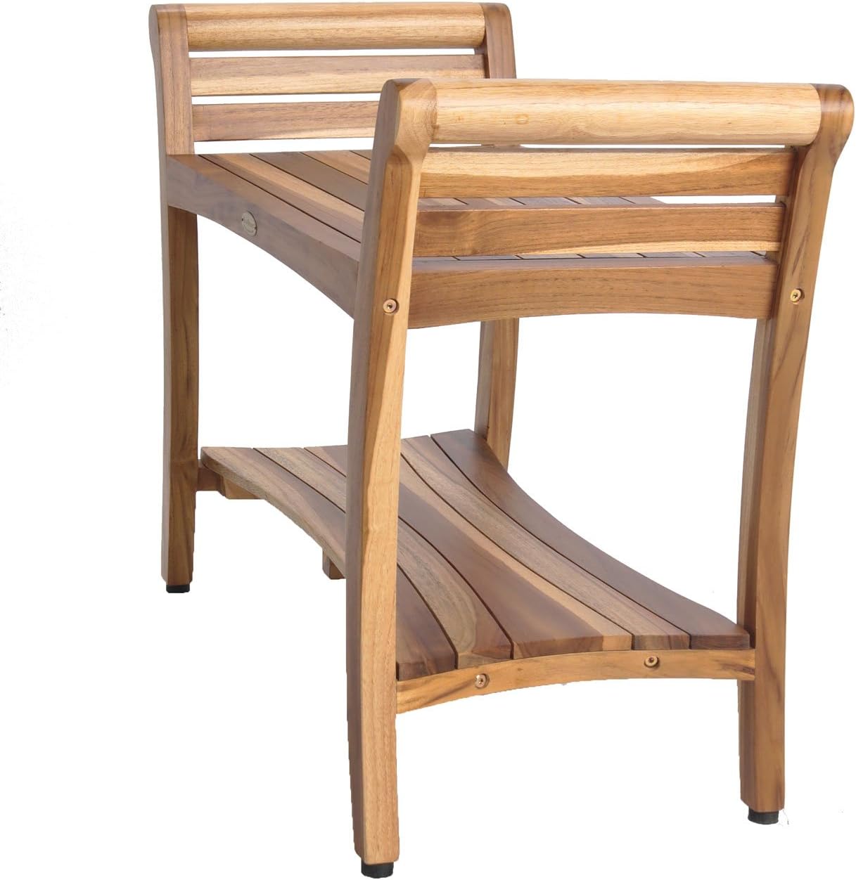 EcoDecors Symnnetry Shower Bench with SnazzyCorner Seat Bench with Shelf