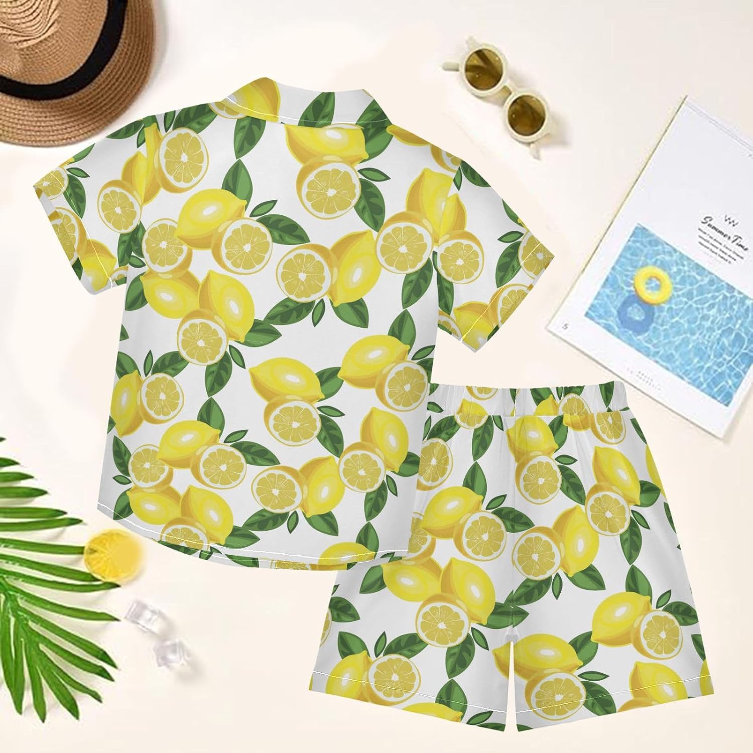 visesunny Boy Floral Short Sleeve Button Down Shirt & Casual Shorts Set Summer Outfits 3-10 Years Clothes