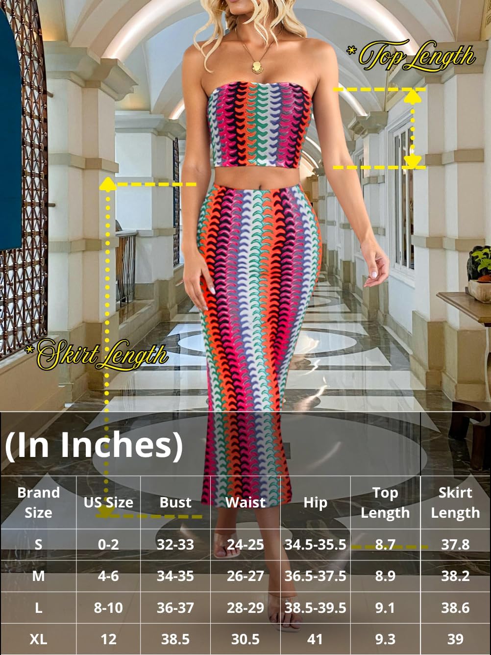 EHSUYAB Sexy 2 Piece Sets for Women Summer,Sheer Tube Crop Top & Bodycon Midi Skirts,Boho Crochet Vacation Dress Beach Outfit