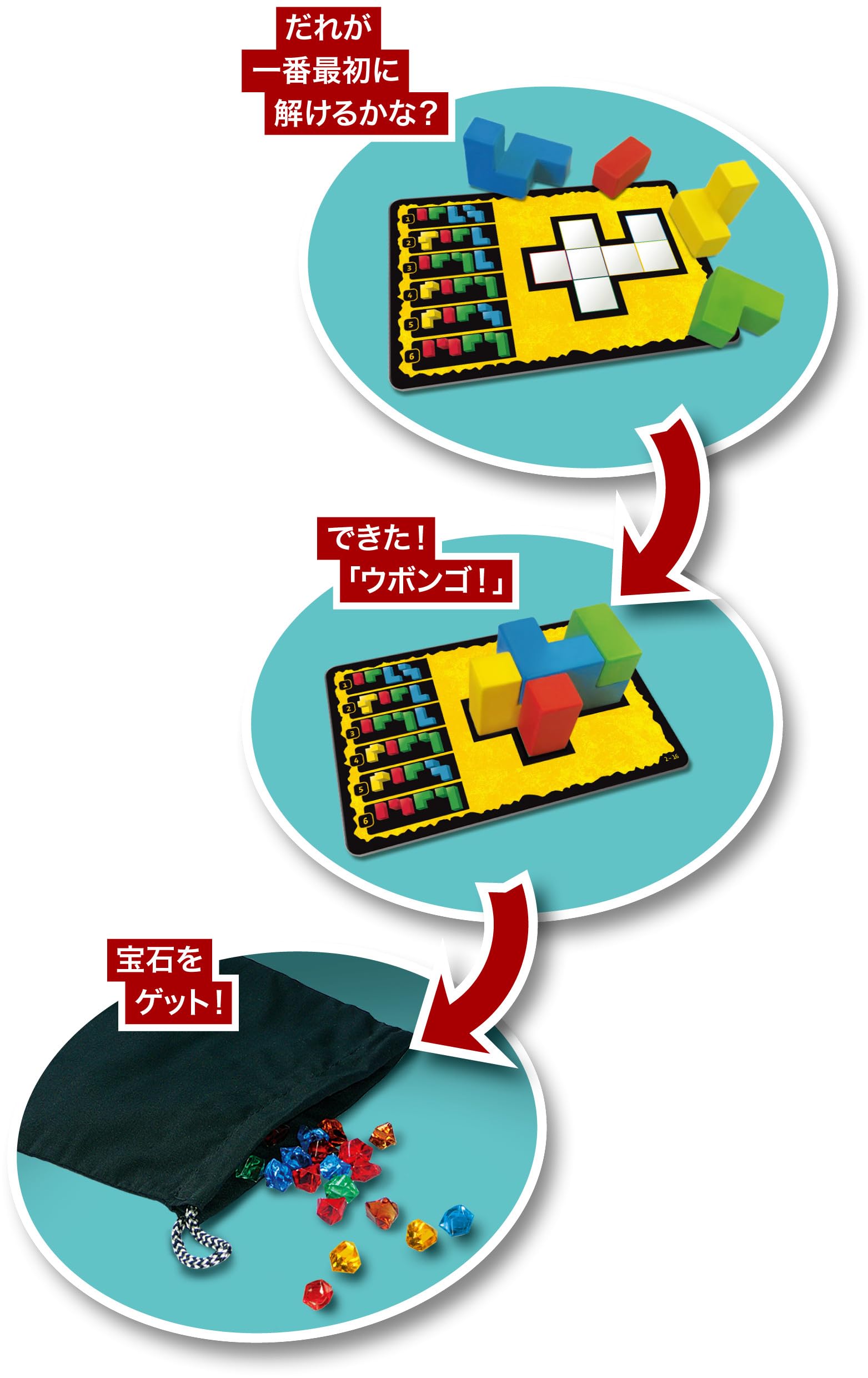 Amazon | ジーピー ウボンゴ 3D ファミリー 立体パズルボードゲームの