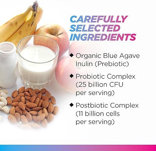 Miniatura 3 de Livingood Daily Pre Pro Post Biotics Blend - Prebiótico, probiótico, posbiótico - Prebióticos de agave azul y probióticos SBO - Suplementos de polvo