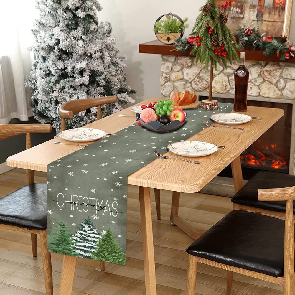 JOTOM Chemin De Table Joyeux Noël Nains Et Sapin De Noël Motif Nappe