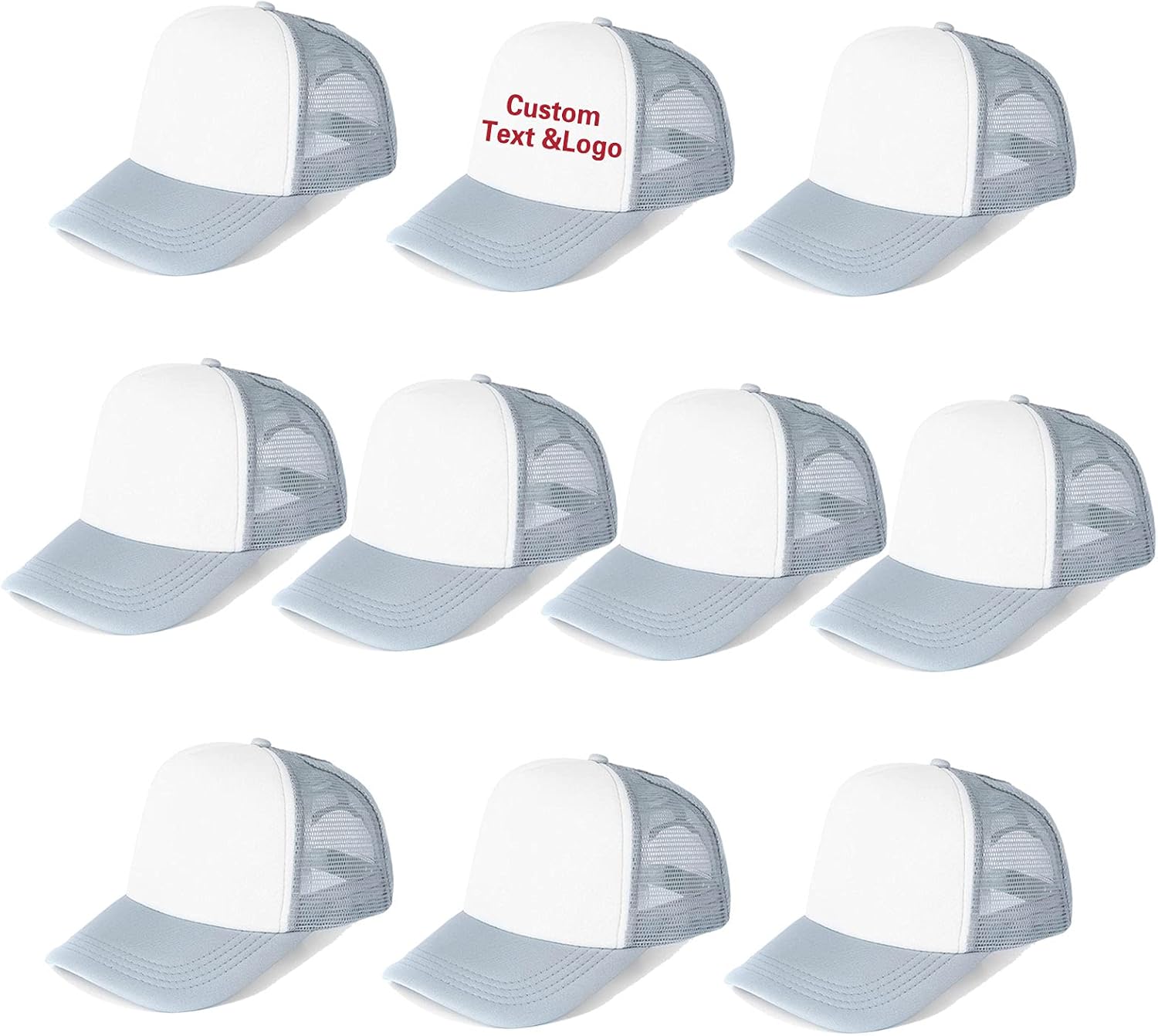 Ultrafun 10 Pack Trucker Hat Mesh Sublimation Blank Hats Adjustable Baseball Caps Hats for Men Women