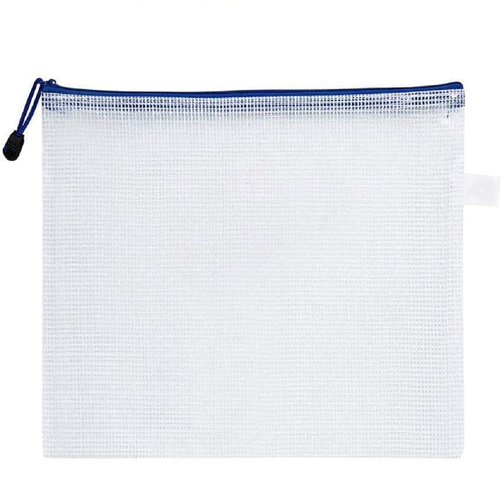 Unifizz Plastic Wallets B5 File Folder Document Mesh Zipper Bags Waterproof Zip Wallet Bag Office Stationery Storage Pouch White